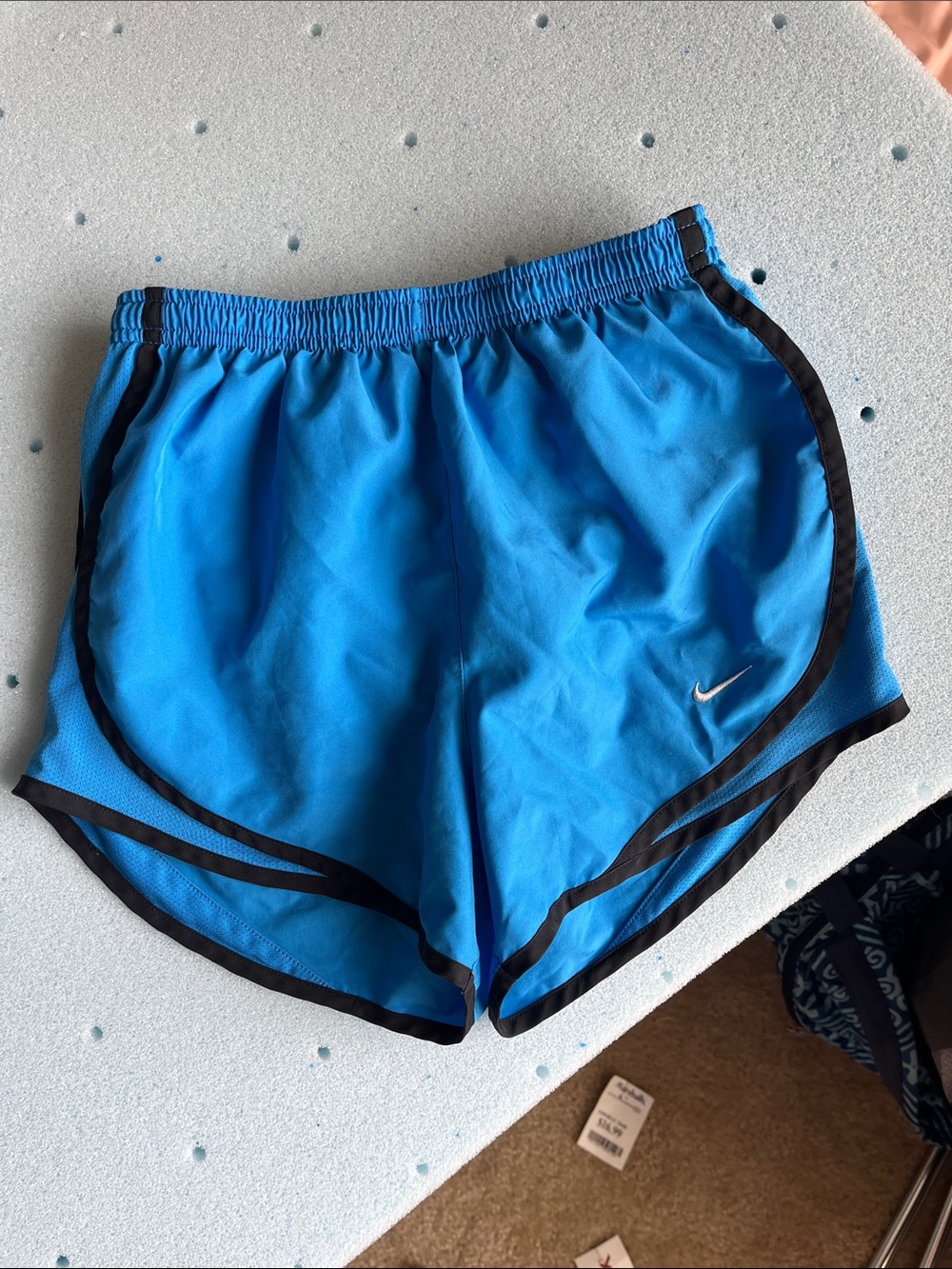 Nike Women's Blue Athletic Shorts with Black Trim